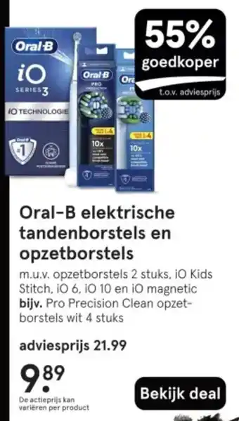 Etos Oral-B elektrische tandenborstels en opzetborstels aanbieding
