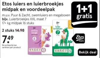 Etos Etos luiers en luierbroekjes midpak en voordeelpak aanbieding