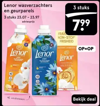 Etos Lenor wasverzachters en geurparels aanbieding