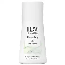 Kruidvat Therme Zen White Lotus Extra Dry Antitranspirant Spray aanbieding
