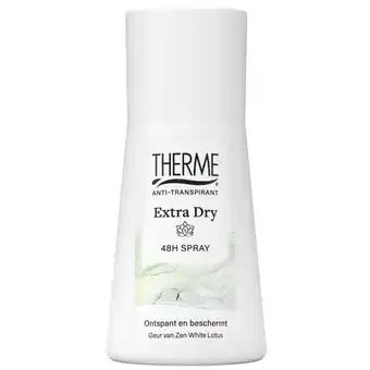 Kruidvat Therme Zen White Lotus Extra Dry Antitranspirant Spray aanbieding