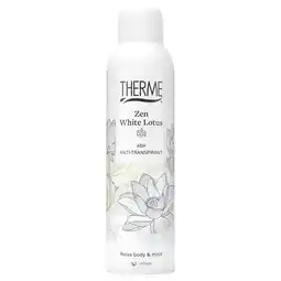 Kruidvat Therme Zen White Lotus Antitranspirant Spray aanbieding