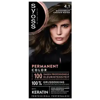 Kruidvat Syoss Salonplex 4-1 Middenbruin Permanente Haarkleuring aanbieding