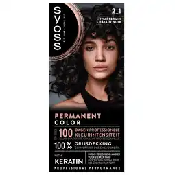 Kruidvat Syoss 2.1 Zwartbruin Permanente Haarkleuring aanbieding