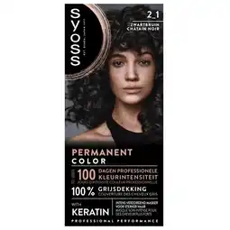 Kruidvat Syoss 2.1 Zwartbruin Permanente Haarkleuring aanbieding