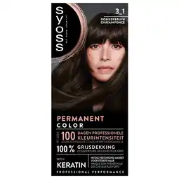 Kruidvat Syoss Professional Performance 3-1 Donkerbruin Permanente Haarkleuring aanbieding