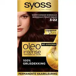 Kruidvat Syoss Oleo Intense 3-22 Warm Donker Bordeaux Haarkleuring aanbieding
