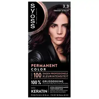 Kruidvat Syoss Professional Performance 3-3 Trendy Violet Permanente Haarkleuring aanbieding