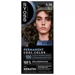Kruidvat Syoss Permanent Cool Color 5-95 Cool Lichtbruin Permanente Haarkleuring aanbieding