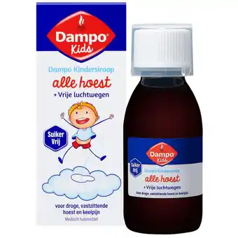 Kruidvat Dampo Alle Hoest + Vrije Luchtwegen Suikervrije Kindersiroop aanbieding
