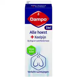 Kruidvat Dampo Alle Hoest + Keelpijn Siroop aanbieding
