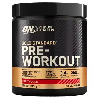 Kruidvat Optimum Nutrition Gold Standard Fruit Punch Pre-Workout aanbieding