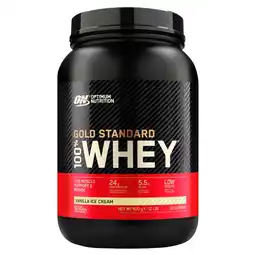 Kruidvat Optimum Nutrition Gold Standard Vanilla Ice Cream 100% Whey Protein Powder aanbieding