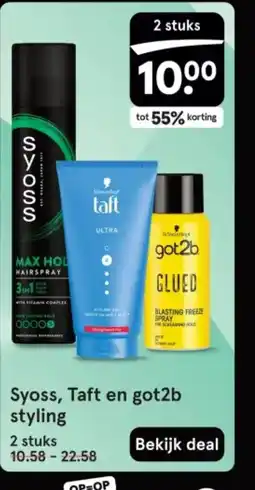Etos Syoss, Taft en got2b styling aanbieding