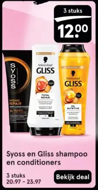 Etos Syoss en Gliss shampoo en conditioners aanbieding