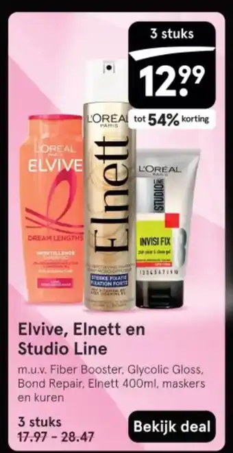 Etos Elvive, Elnett en Studio Line aanbieding