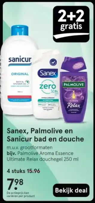 Etos Sanex, Palmolive en Sanicur bad en douche aanbieding