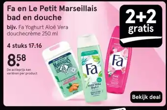 Etos Fa en Le Petit Marseillais bad en douche aanbieding