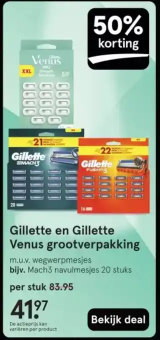Etos Gillette en Gillette Venus grootverpakking aanbieding