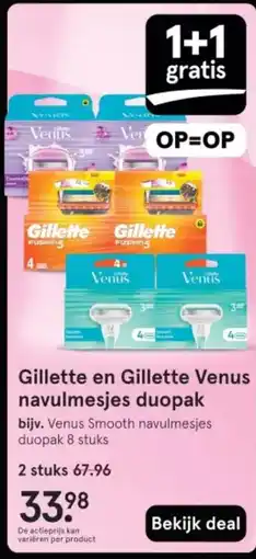 Etos Gillette en Gillette Venus navulmesjes duopak aanbieding