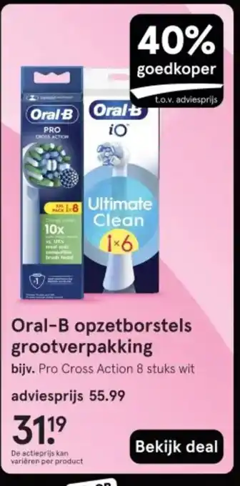 Etos Oral-B opzetborstels grootverpakking aanbieding