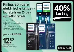 Etos Philips Sonicare elektrische tanden borstels en 2-pak opzetborstels aanbieding