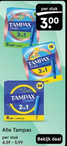 Etos Alle Tampax aanbieding
