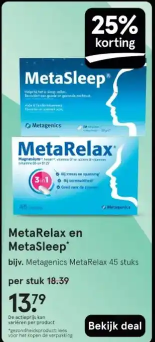 Etos MetaRelax en MetaSleep aanbieding