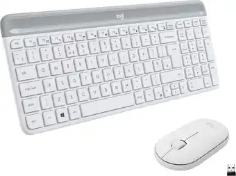 Coolblue Logitech MK470 Slim Draadloos Toetsenbord en Muis Wit QWERTY aanbieding