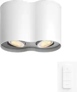 Coolblue Philips Hue Pillar Opbouwspot White Ambiance - Wit - 2-spots + Dimmer aanbieding