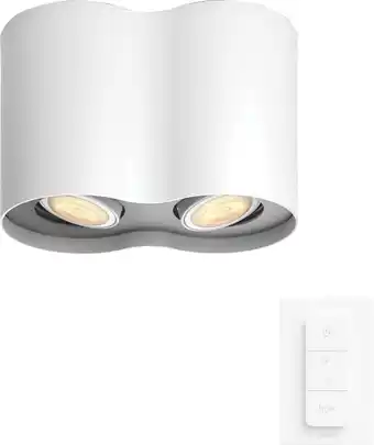 Coolblue Philips Hue Pillar Opbouwspot White Ambiance - Wit - 2-spots + Dimmer aanbieding