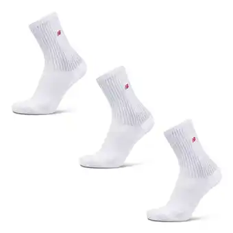 Foot Locker New Balance Crew 3 Pack Sokken Unisex - Wit - Maat 39-42 - Katoen aanbieding