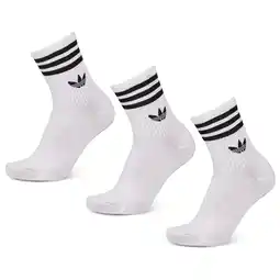 Foot Locker Adidas Mid Cut Crew 3 Pack Sokken Unisex - Wit - Maat 43-45 aanbieding