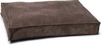 Intratuin Designed by Lotte hondenkussen Ribbed bruin 100 x 70 x 15 cm aanbieding