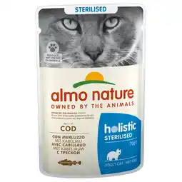 Zooplus 12kg + 6kg gratis! Almo Nature natvoer 18kg - Sterilised met Kabeljauw (18 x 70 g) aanbieding
