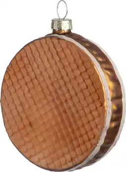 Intratuin Intratuin kerst ornament stroopwafel bruin 8,3 x 2,1 x 9,1 cm aanbieding