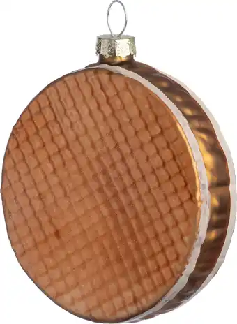 Intratuin Intratuin kerst ornament stroopwafel bruin 8,3 x 2,1 x 9,1 cm aanbieding