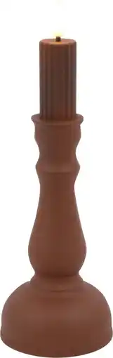 Intratuin Countryfield LED kaars Tabe bruin D 8 H 23 cm aanbieding