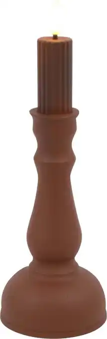 Intratuin Countryfield LED kaars Tabe bruin D 8 H 23 cm aanbieding