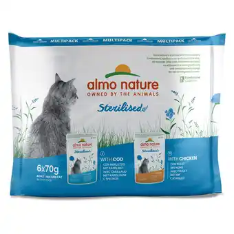 Zooplus 12kg + 6kg gratis! Almo Nature natvoer 18kg - Sterilised mixpack met Kabeljauw en Kip (18 x 70 g) aanbieding