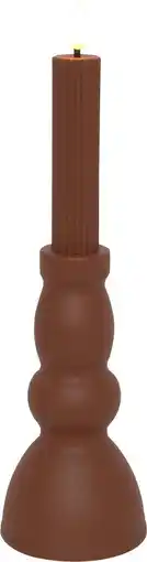 Intratuin Countryfield LED kaars Tabe bruin D 8 H 28 cm aanbieding