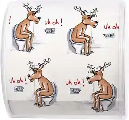 Intratuin Paper + Design toiletpapier Kerst elk uh oh! 3-laags aanbieding