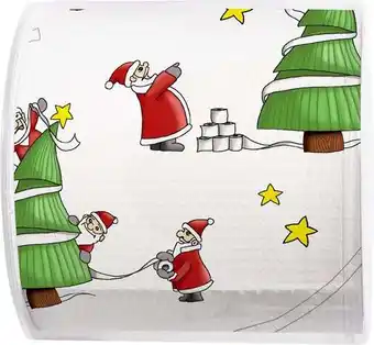 Intratuin Paper + Design toiletpapier Kerst santas so busy 3-laags aanbieding