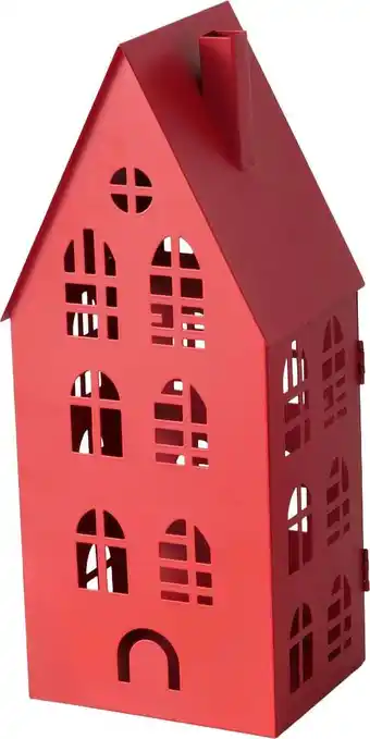 Intratuin Boltze lantaarn Dover rood 13 x 10,2 x 24,1 cm aanbieding