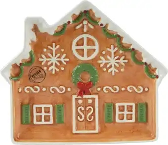 Intratuin Kitchen Goods & More bord Peperkoekhuis bruin 22 x 19 x 3 cm aanbieding