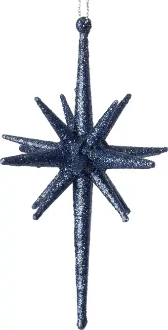Intratuin Intratuin kerst ornament Jara ster donkerblauw D 9,5 H 14 cm aanbieding