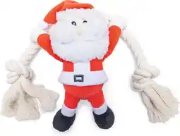 Intratuin Beeztees knuffel kerstman met touw 20 x 18 x 9 cm aanbieding