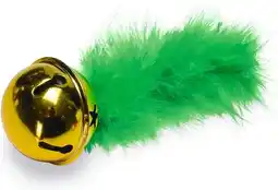 Intratuin Beeztees bel met veer groen 13 x 5 x 4 cm aanbieding