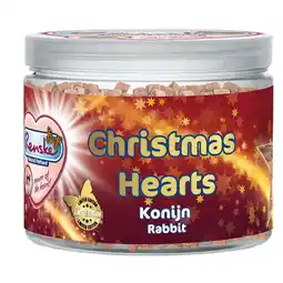Pets Place Renske Christmas Hearts - Kattensnack - Konijn 100 g aanbieding