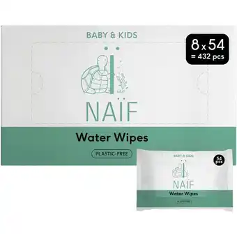 Etos Naïf Plasticvrije Water Billendoekjes 8x54 stuks aanbieding